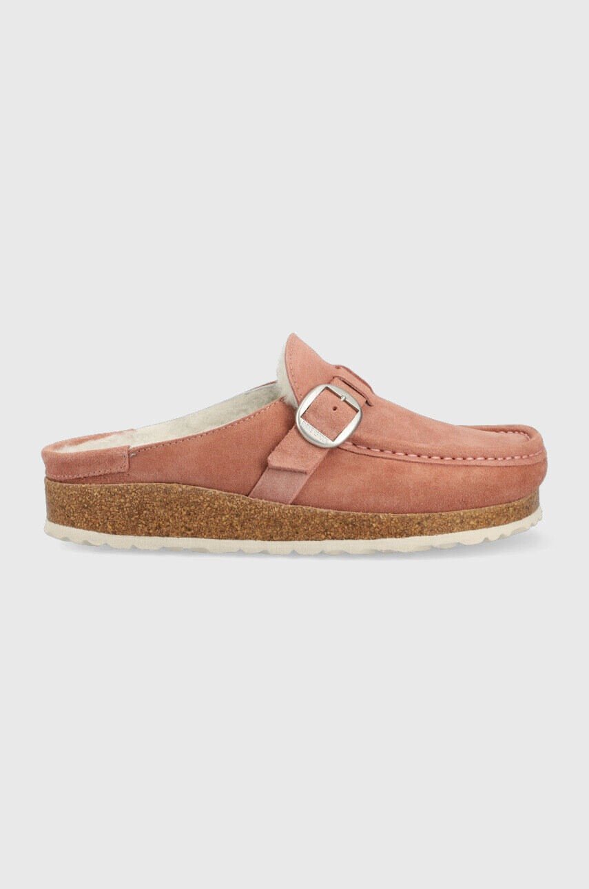 Birkenstock Велурени чехли Buckley в розово - Pepit.bg