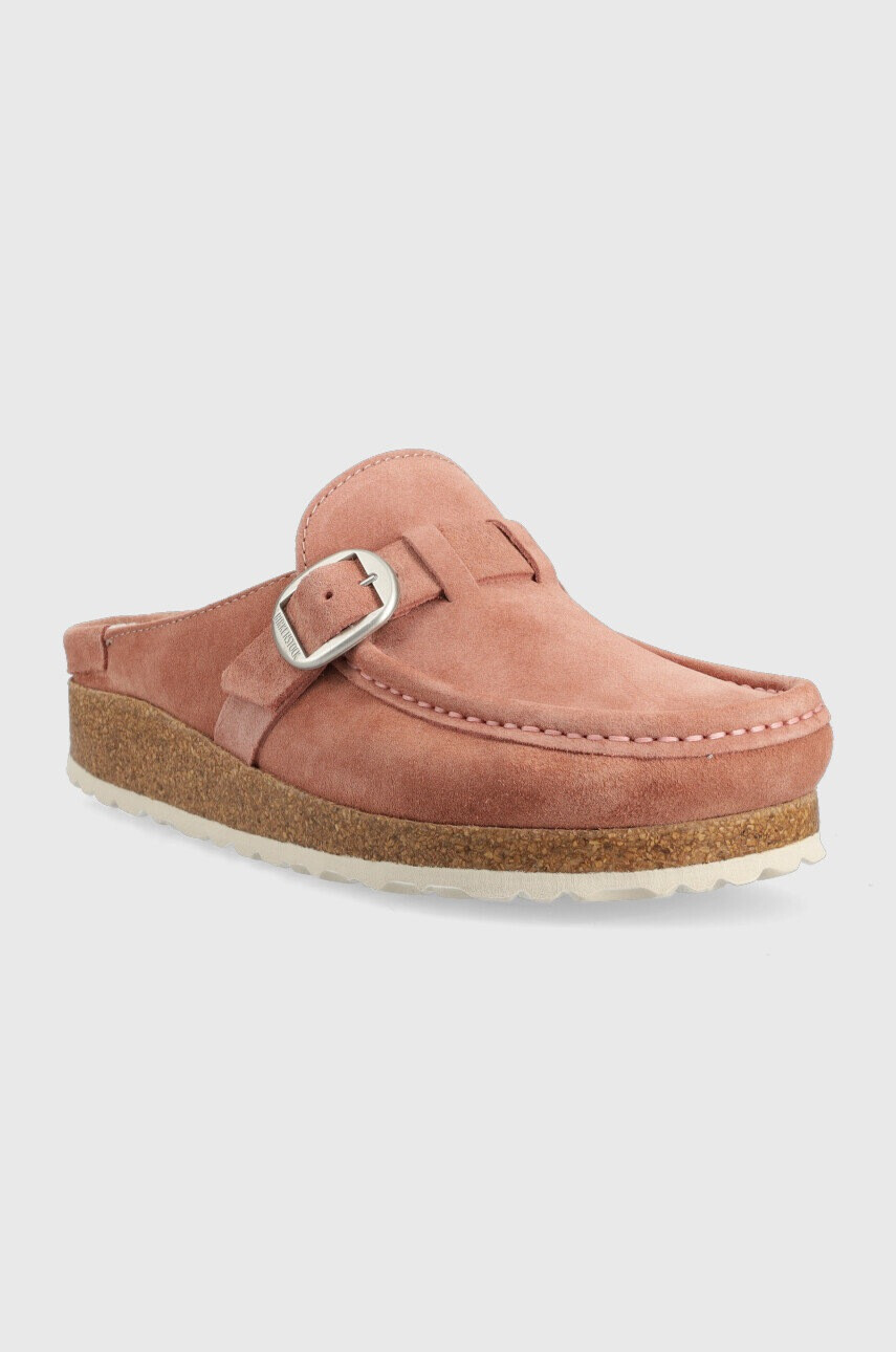 Birkenstock Велурени чехли Buckley в розово - Pepit.bg