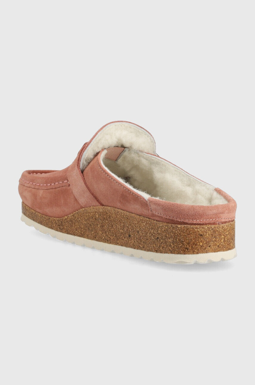 Birkenstock Велурени чехли Buckley в розово - Pepit.bg