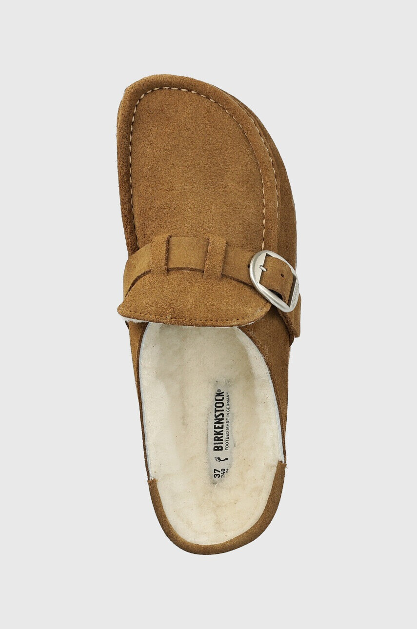Birkenstock Велурени чехли Buckley Shearling в кафяво - Pepit.bg