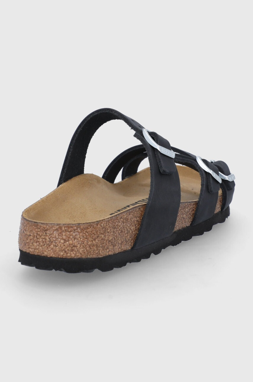 Birkenstock Велурени чехли Franca дамски в черно - Pepit.bg