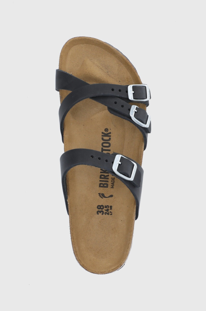 Birkenstock Велурени чехли Franca дамски в черно - Pepit.bg