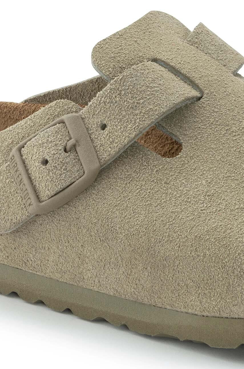 Birkenstock Велурени чехли 1025788 в зелено Boston - Pepit.bg