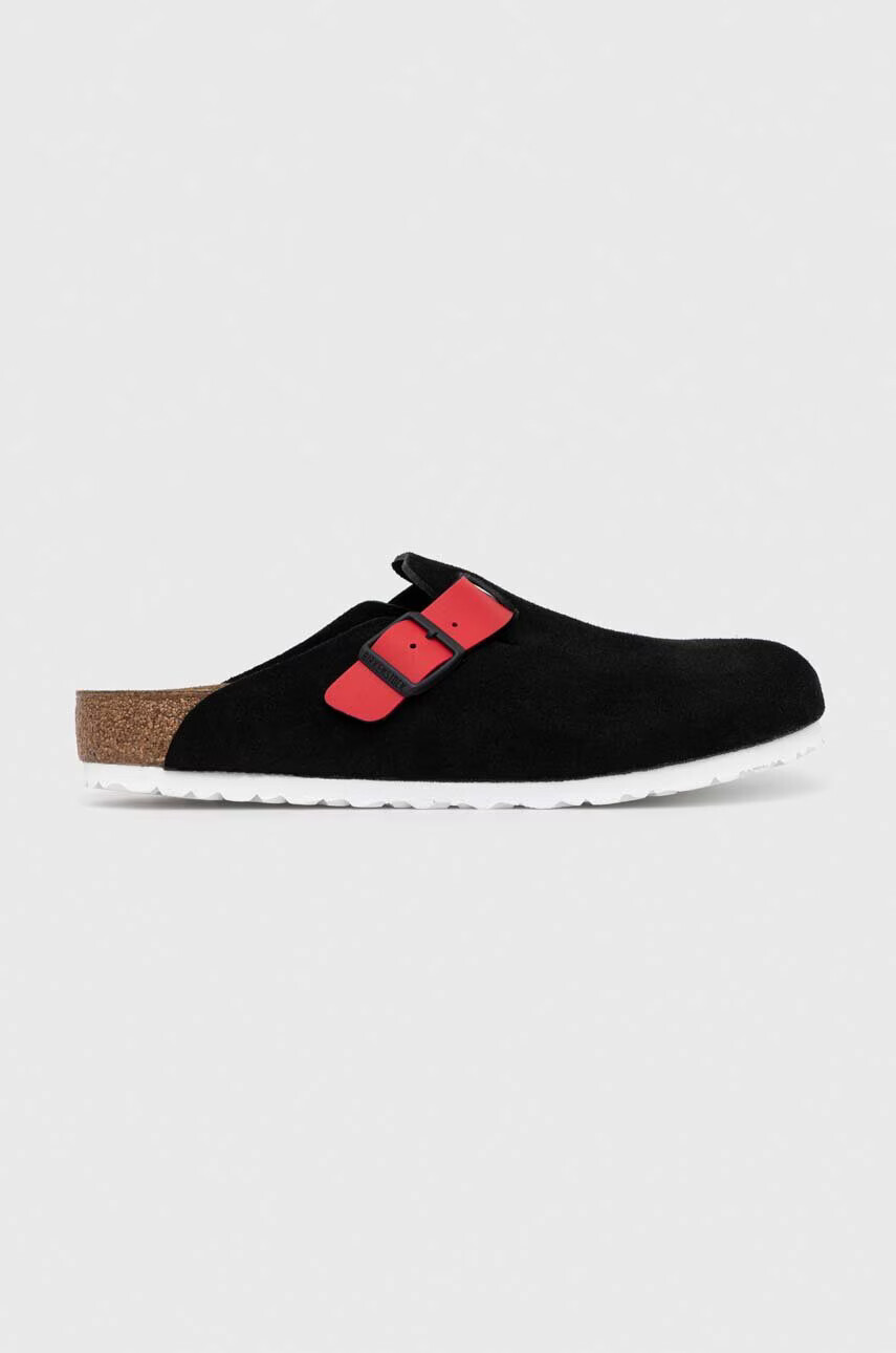 Birkenstock Велурени чехли 1025939 в черно Boston - Pepit.bg