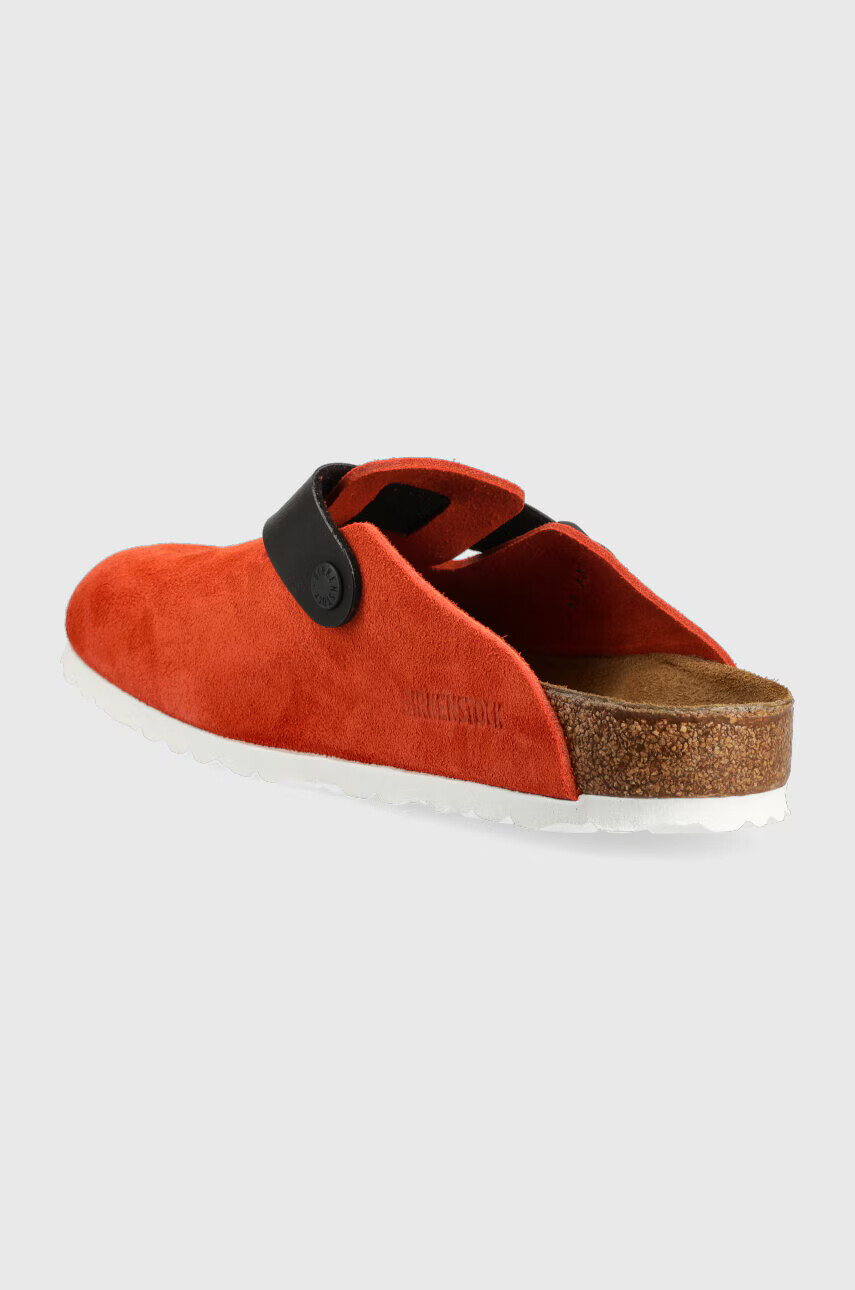 Birkenstock Велурени чехли в оранжево Boston - Pepit.bg