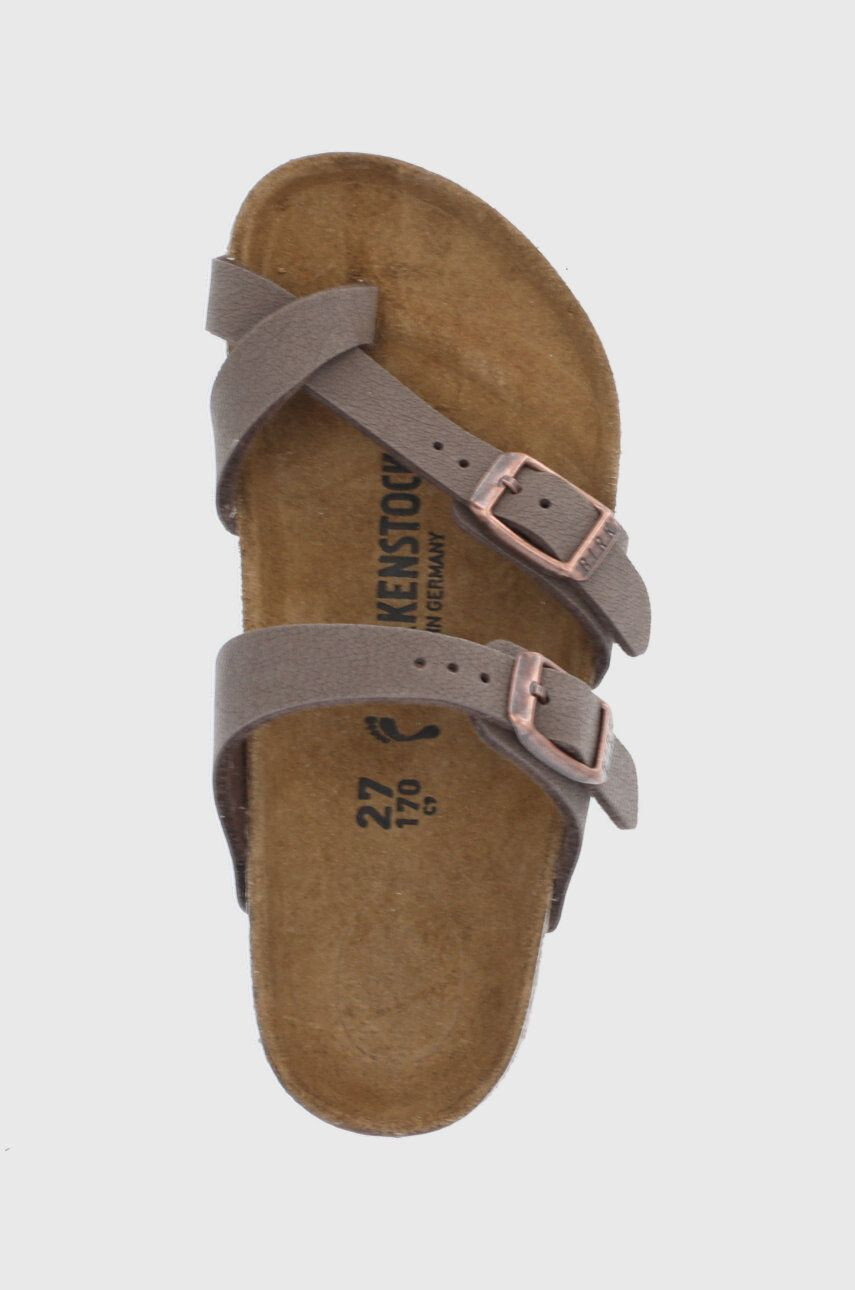 Birkenstock Велурени чехли в кафяво - Pepit.bg