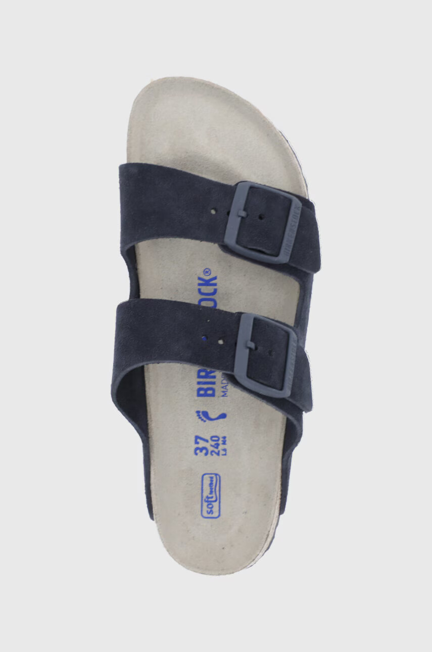 Birkenstock Велурени чехли Arizona дамски в тъмносиньо - Pepit.bg