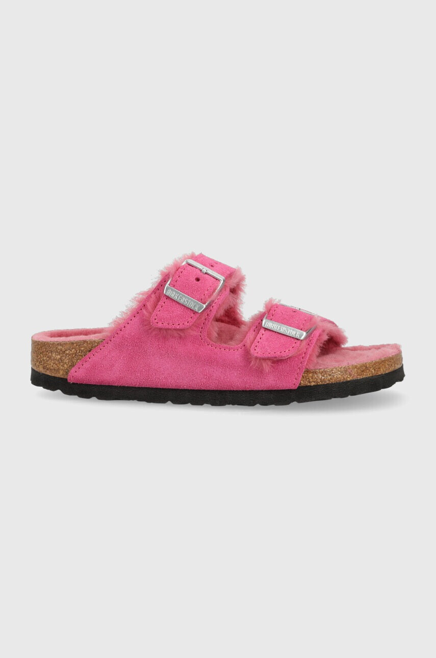 Birkenstock Велурени чехли Arizona в розово 1025554 - Pepit.bg