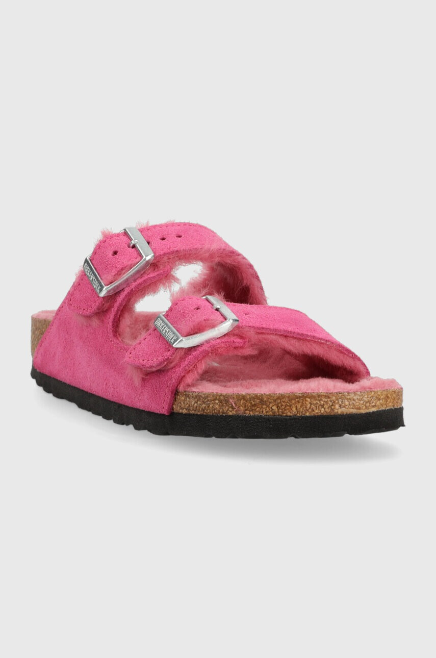 Birkenstock Велурени чехли Arizona в розово 1025554 - Pepit.bg
