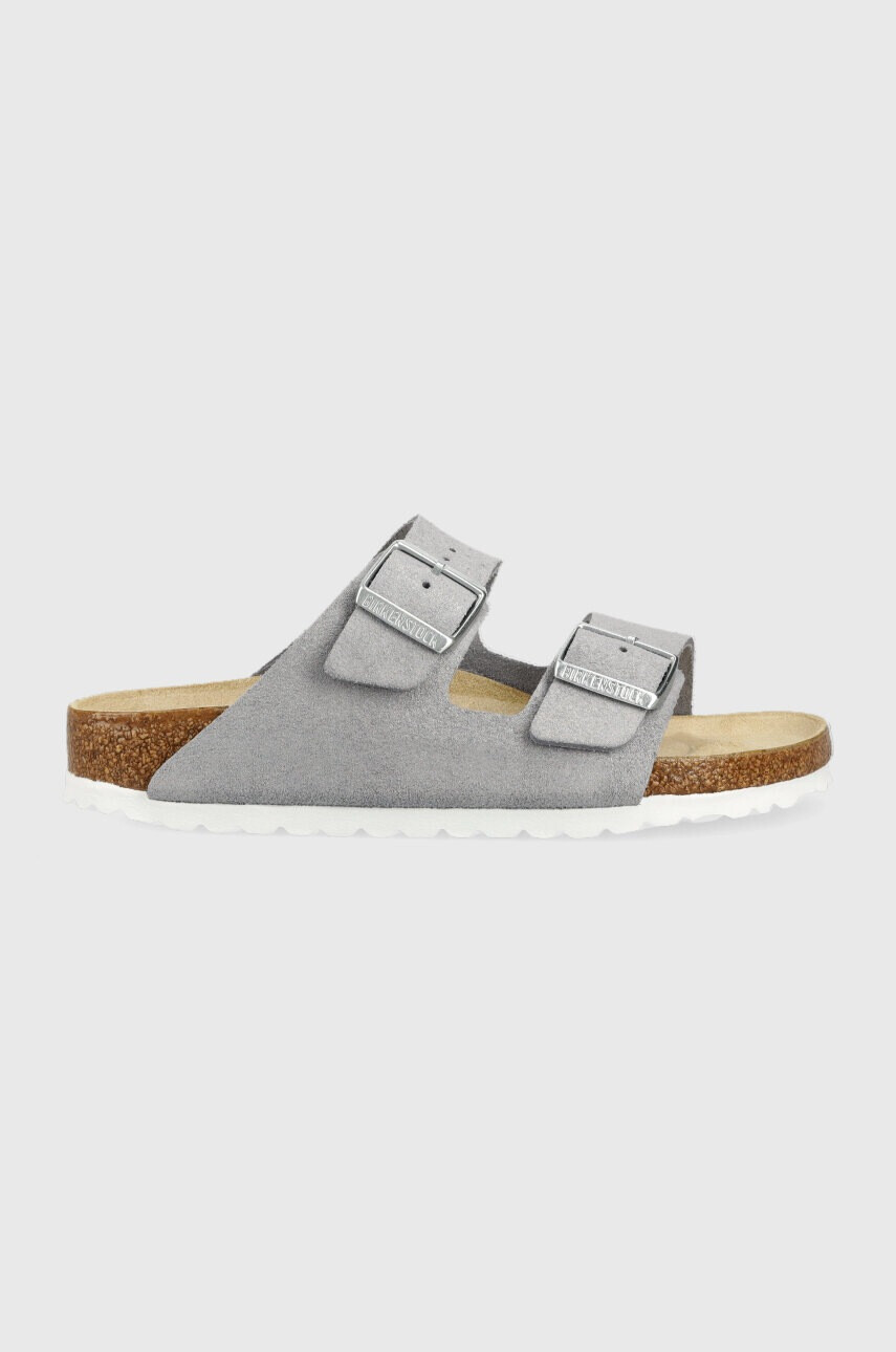 Birkenstock Велурени чехли Arizona BS в сребристо 1024248 - Pepit.bg