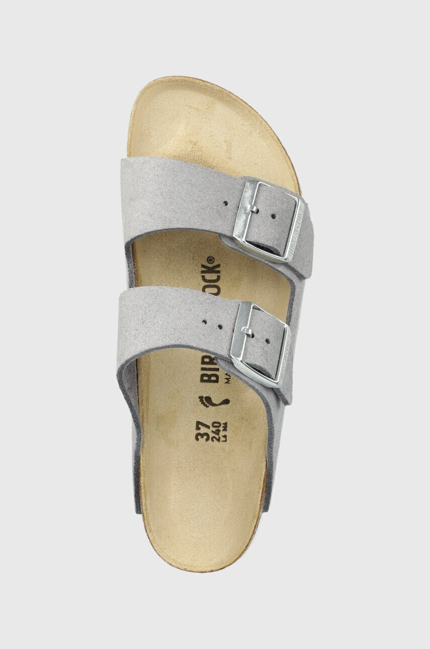 Birkenstock Велурени чехли Arizona BS в сребристо 1024248 - Pepit.bg