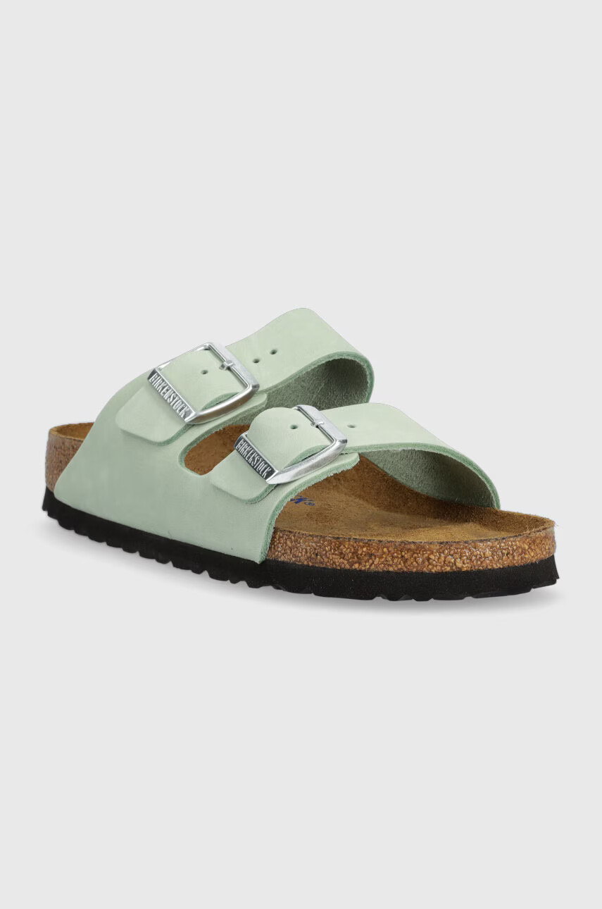 Birkenstock Велурени чехли Arizona SFB в зелено 1024213 - Pepit.bg