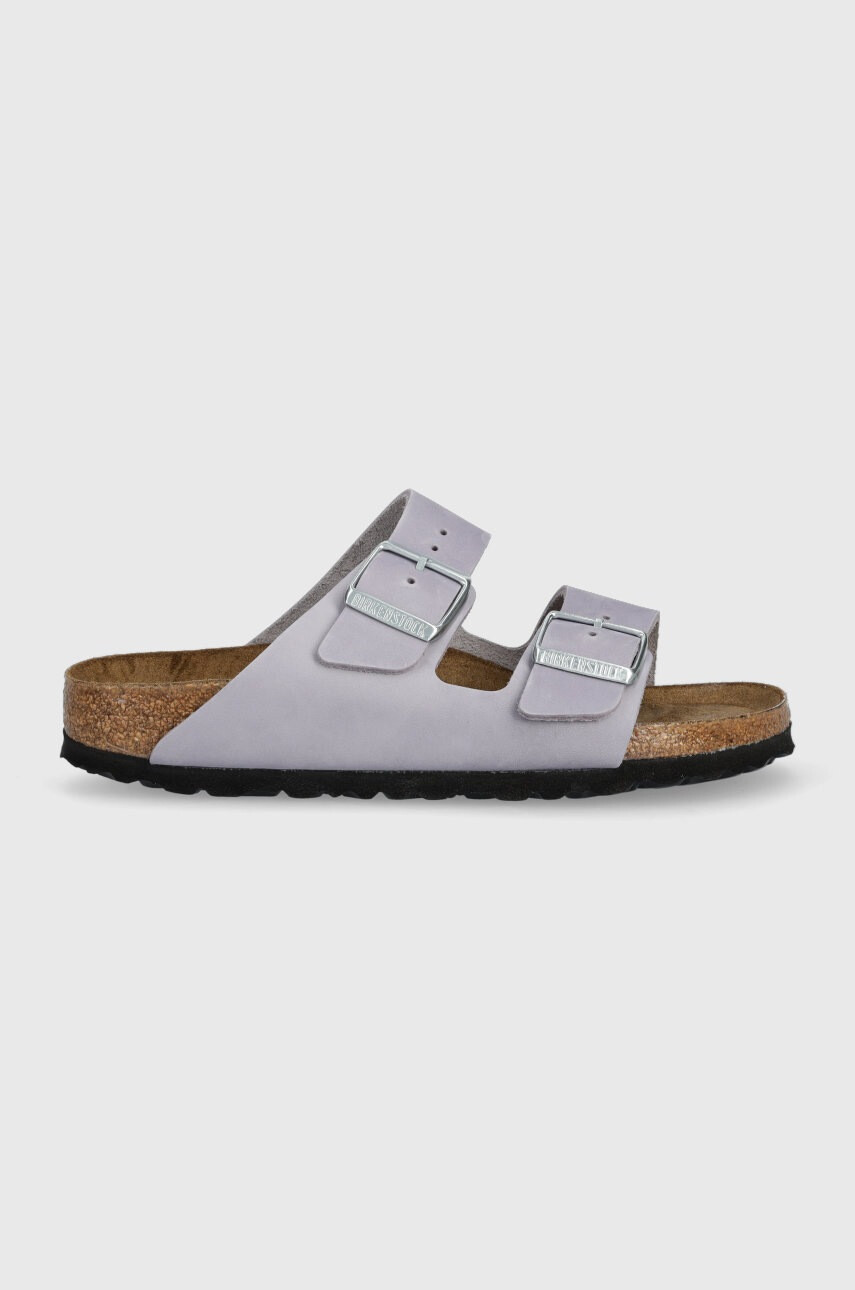 Birkenstock Велурени чехли Arizona SFB в лилаво 1024241 - Pepit.bg