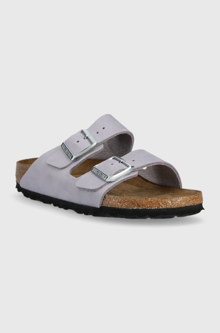 Birkenstock Велурени чехли Arizona SFB в лилаво 1024241 - Pepit.bg