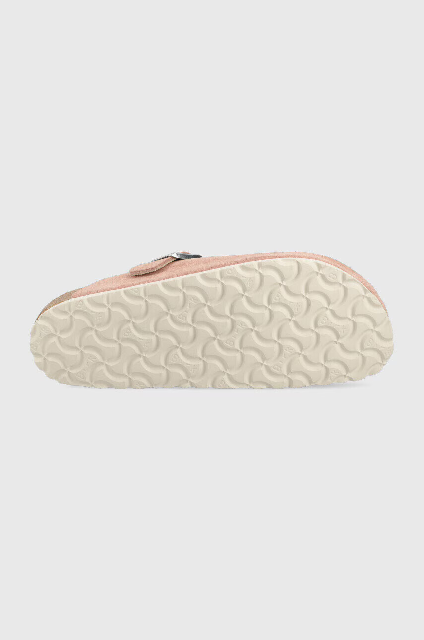 Birkenstock Велурени чехли Boston в розово - Pepit.bg