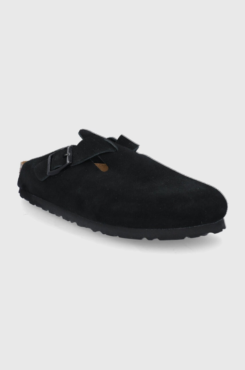 Birkenstock Велурени чехли Boston в розово 1025552 - Pepit.bg