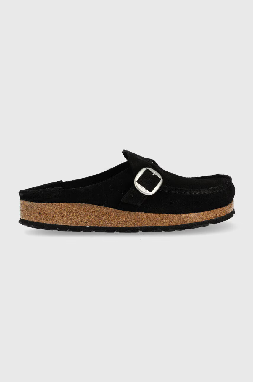 Birkenstock Велурени чехли Buckley в черно 1017826 - Pepit.bg