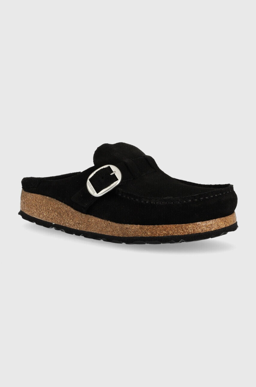 Birkenstock Велурени чехли Buckley в черно 1017826 - Pepit.bg