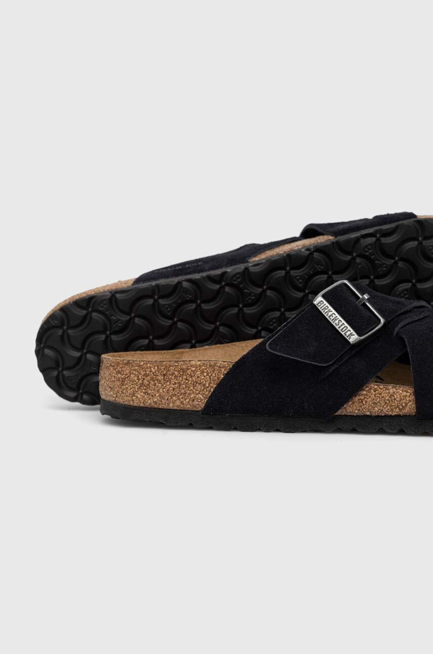 Birkenstock Велурени чехли LUGANO SFB в черно 1020935 - Pepit.bg