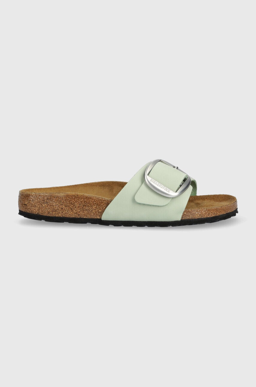 Birkenstock Велурени чехли Madrid Big Buckle в зелено 1024097 - Pepit.bg