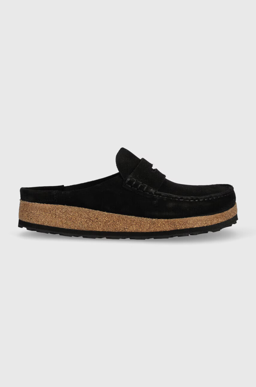 Birkenstock Велурени чехли NAPLES в черно 1024880 - Pepit.bg