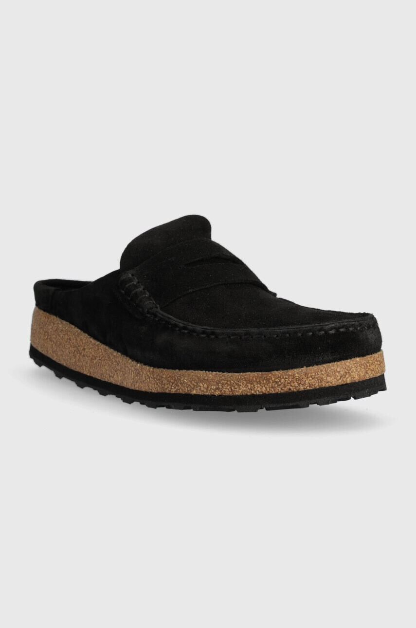 Birkenstock Велурени чехли NAPLES в черно 1024880 - Pepit.bg