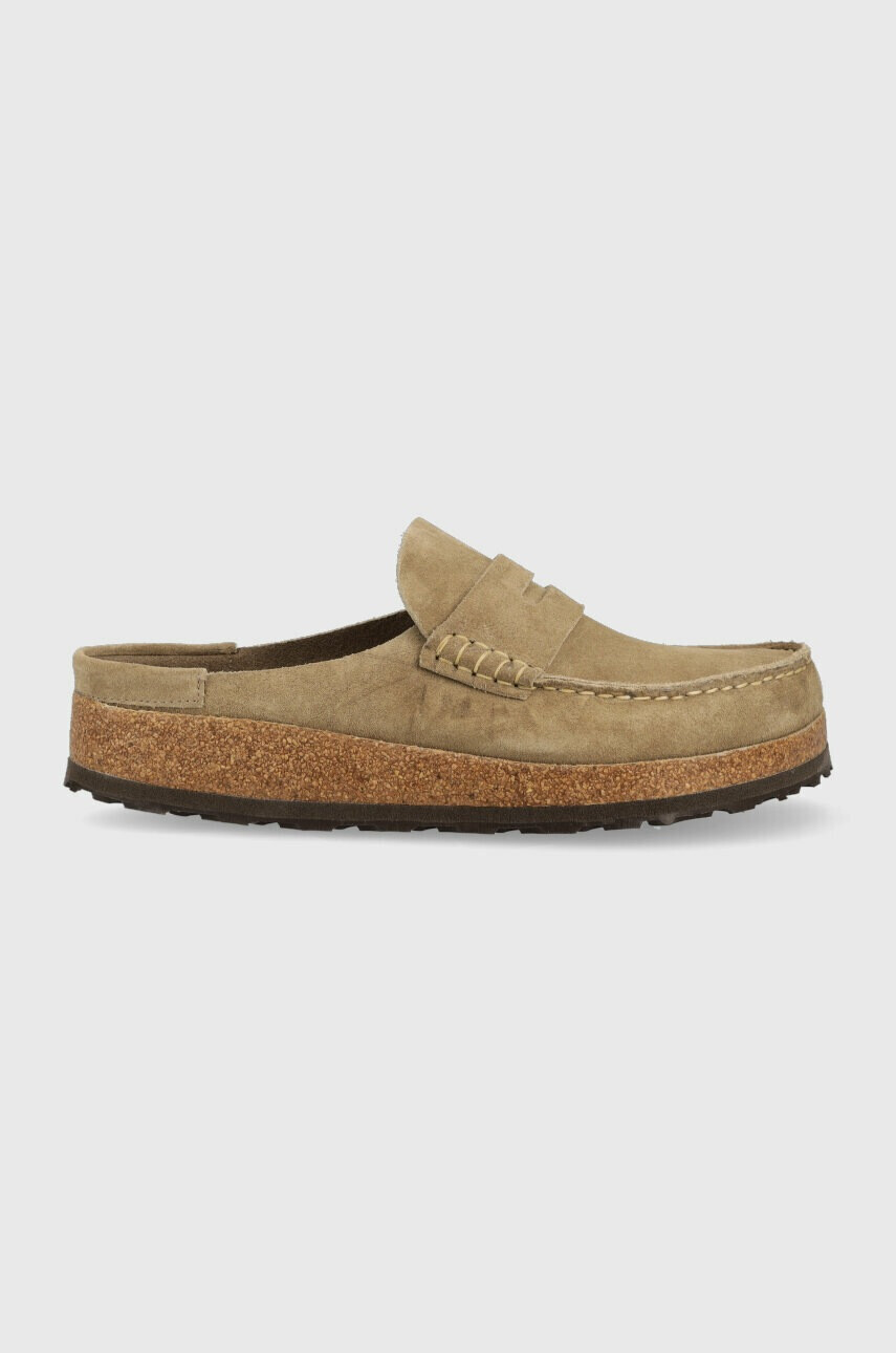 Birkenstock Велурени чехли NAPLES в бежово 1025003 - Pepit.bg