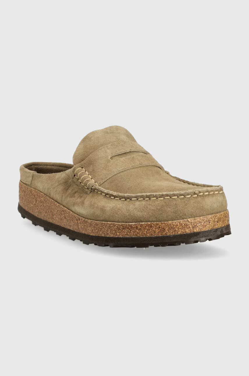 Birkenstock Велурени чехли NAPLES в бежово 1025003 - Pepit.bg