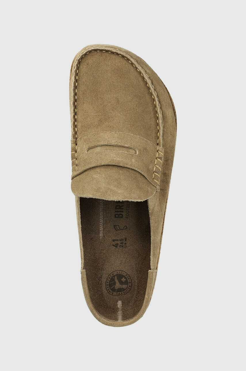 Birkenstock Велурени чехли NAPLES в бежово 1025003 - Pepit.bg