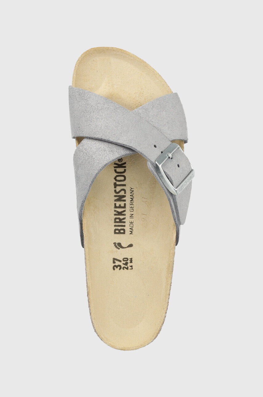 Birkenstock Велурени чехли Siena в сребристо 1024212 - Pepit.bg