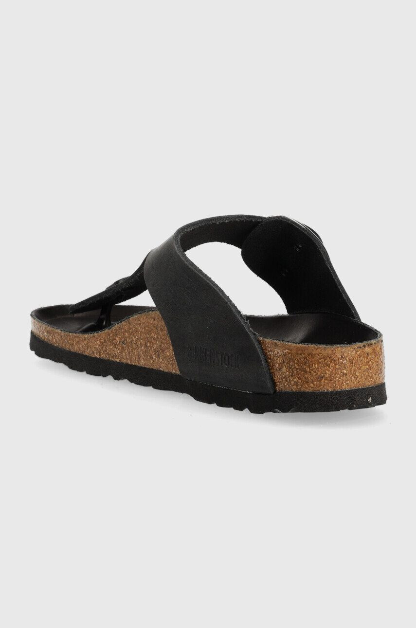 Birkenstock Велурени джапанки Gizeh Big Buckle в черно с равна подметка - Pepit.bg