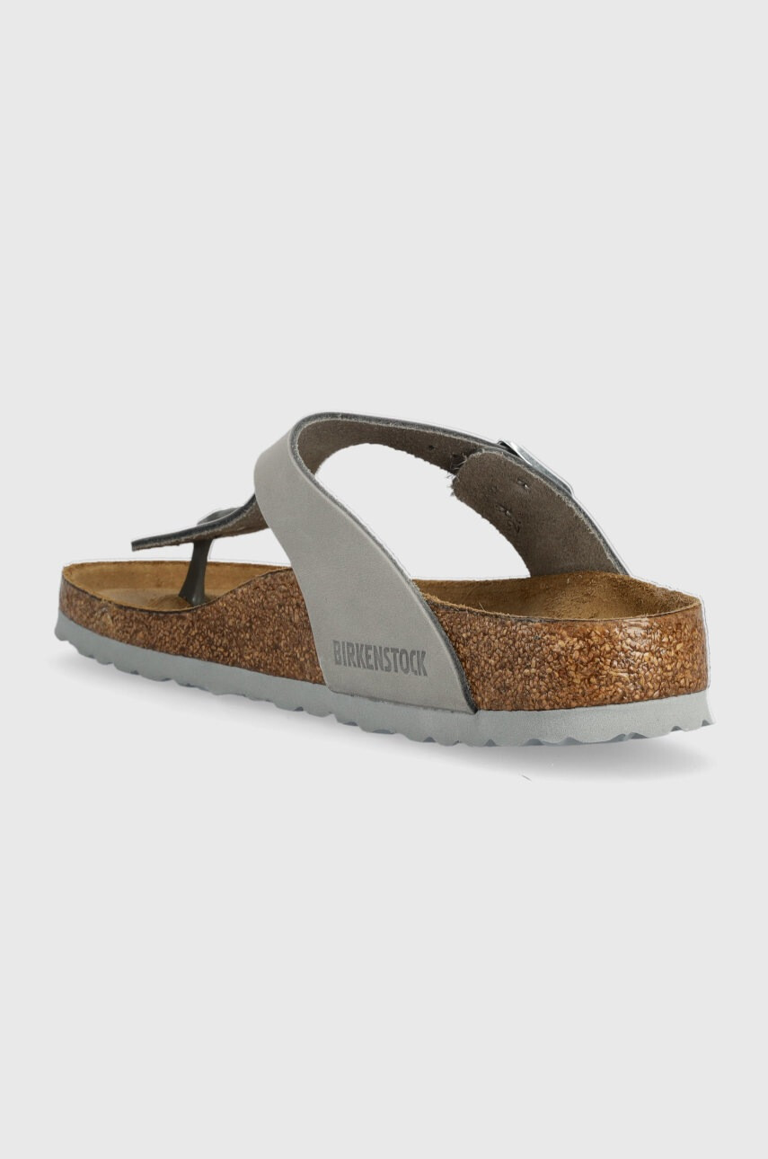 Birkenstock Велурени джапанки Gizeh SFB в сиво с равна подметка - Pepit.bg