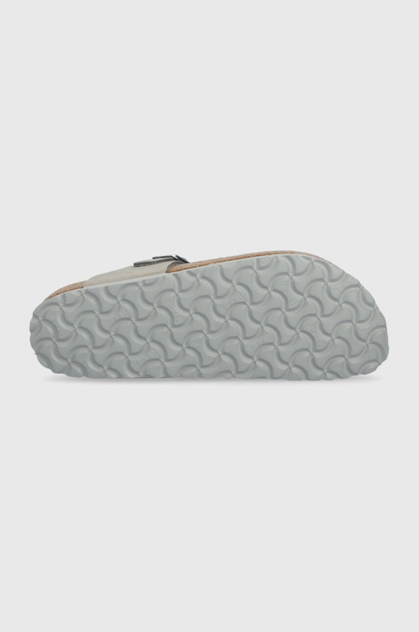 Birkenstock Велурени джапанки Gizeh SFB в сиво с равна подметка - Pepit.bg