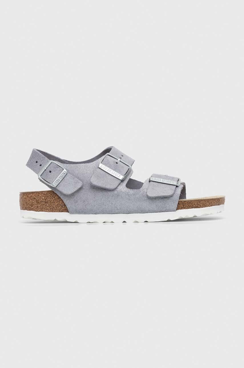Birkenstock Велурени сандали Milano Suede в сребристо 1024233 - Pepit.bg