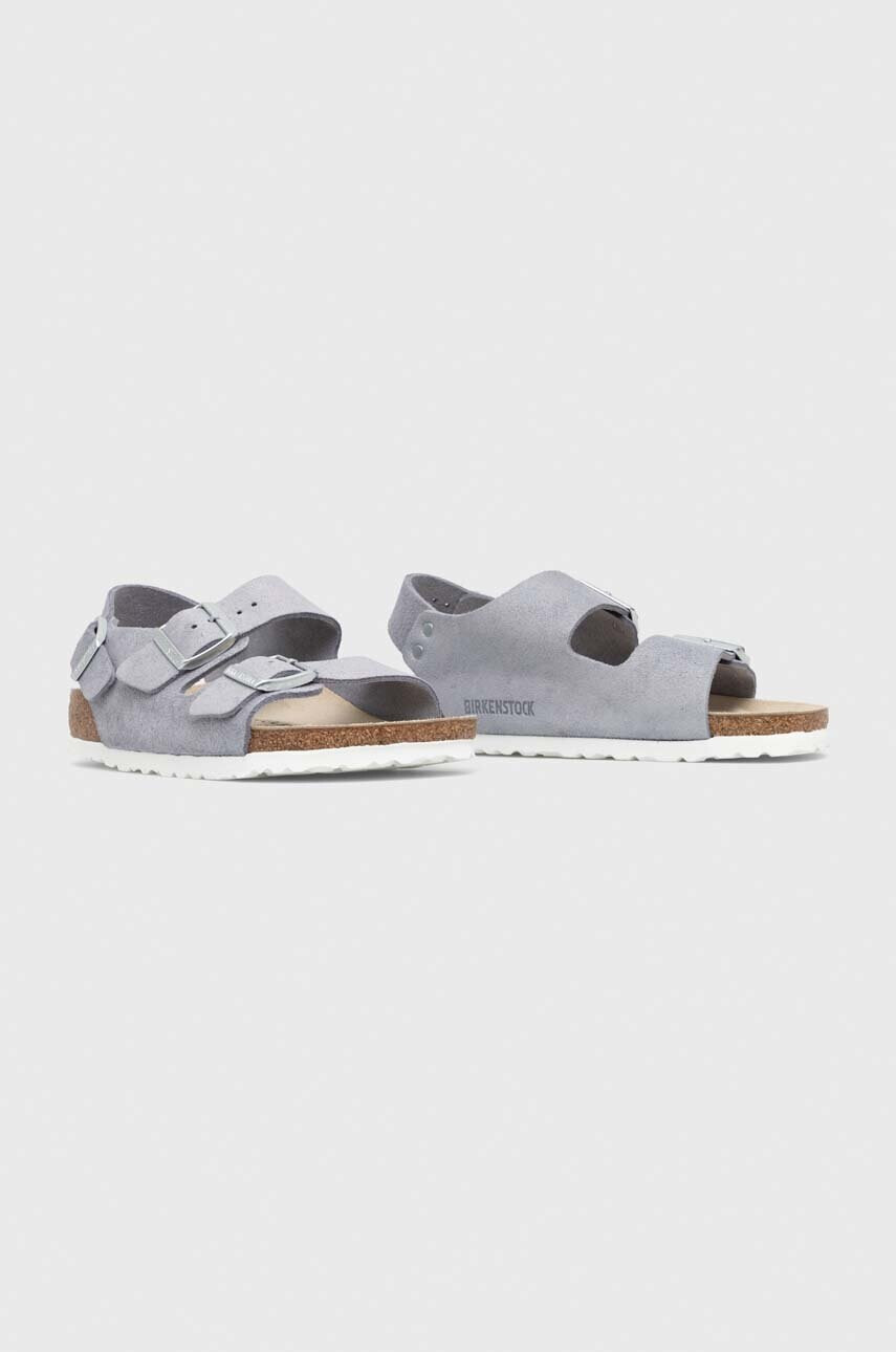 Birkenstock Велурени сандали Milano Suede в сребристо 1024233 - Pepit.bg