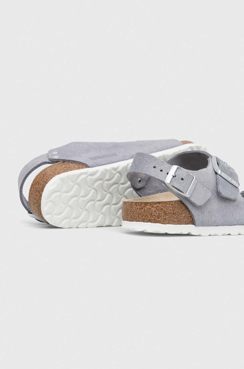 Birkenstock Велурени сандали Milano Suede в сребристо 1024233 - Pepit.bg