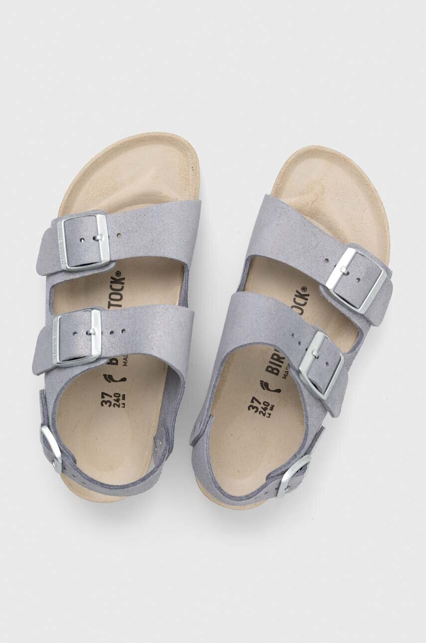 Birkenstock Велурени сандали Milano Suede в сребристо 1024233 - Pepit.bg