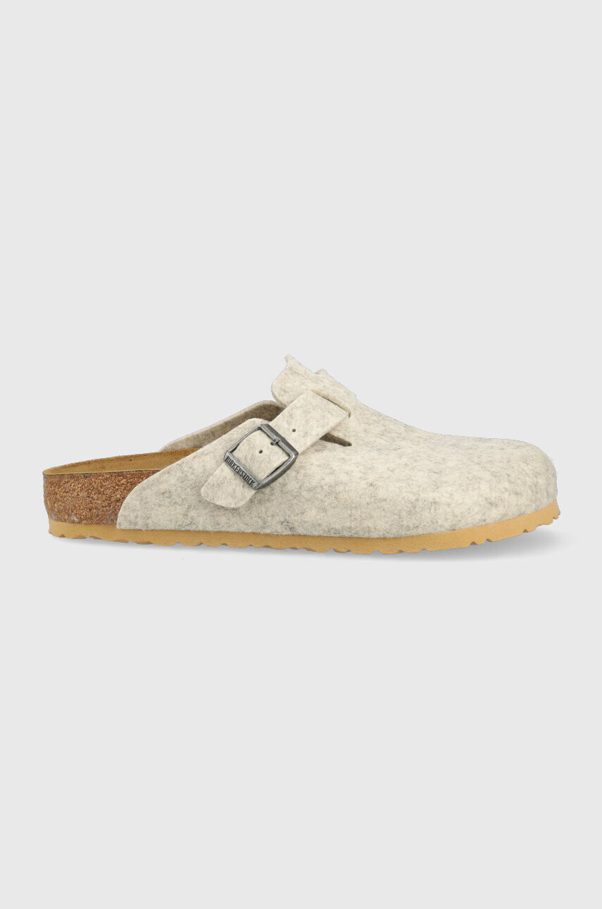 Birkenstock Вълнени чехли Boston WZ в сиво - Pepit.bg