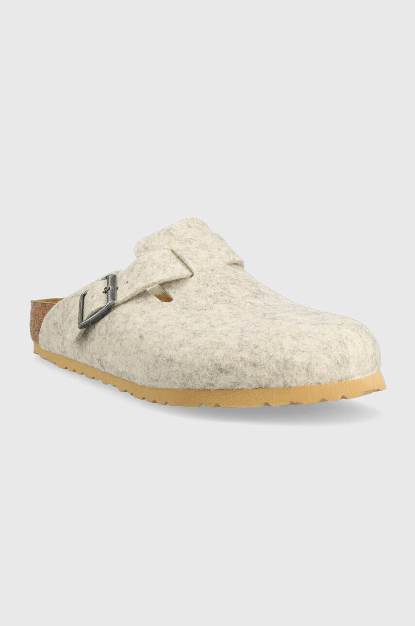 Birkenstock Вълнени чехли Boston WZ в сиво - Pepit.bg