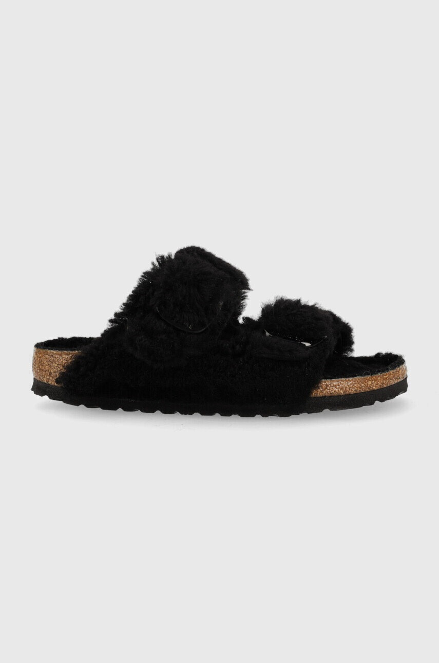 Birkenstock Вълнени пантофи Arizona BB Shearling в черно - Pepit.bg