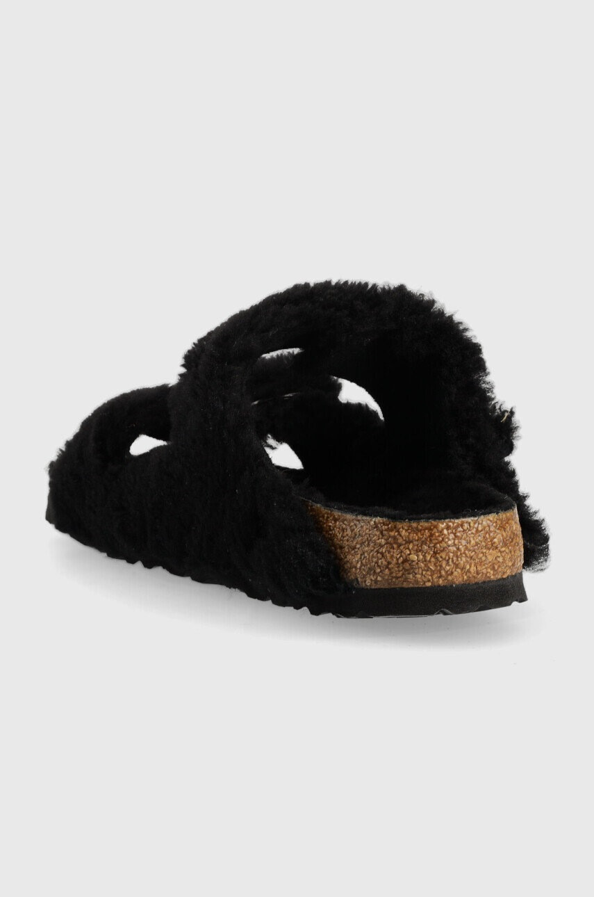 Birkenstock Вълнени пантофи Arizona BB Shearling в черно - Pepit.bg
