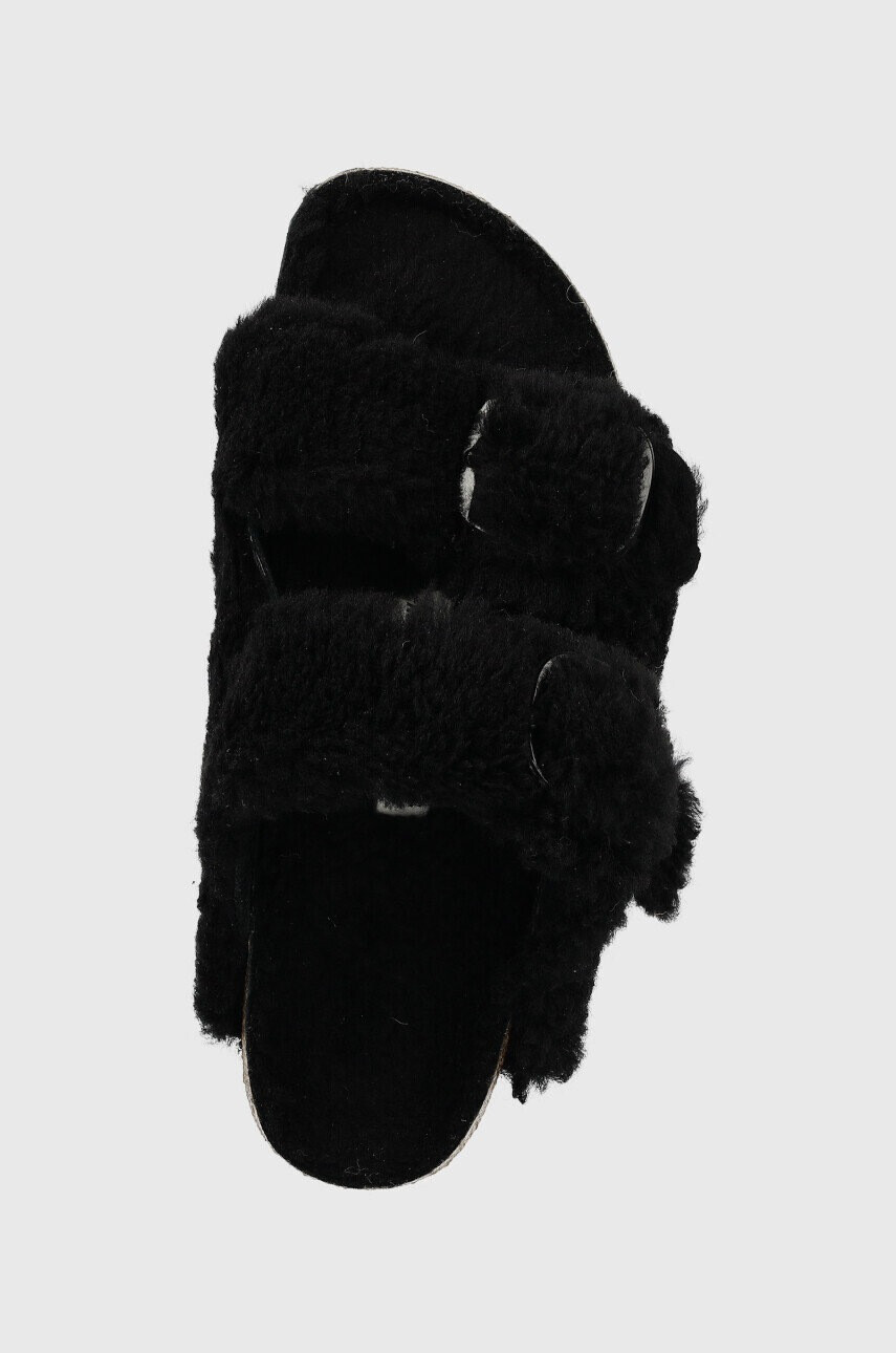 Birkenstock Вълнени пантофи Arizona BB Shearling в черно - Pepit.bg
