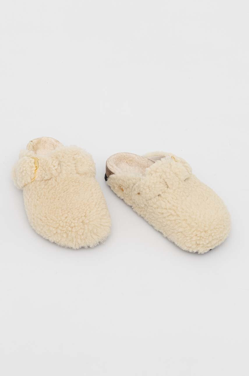 Birkenstock Вълнени пантофи Boston Bb в бежово - Pepit.bg