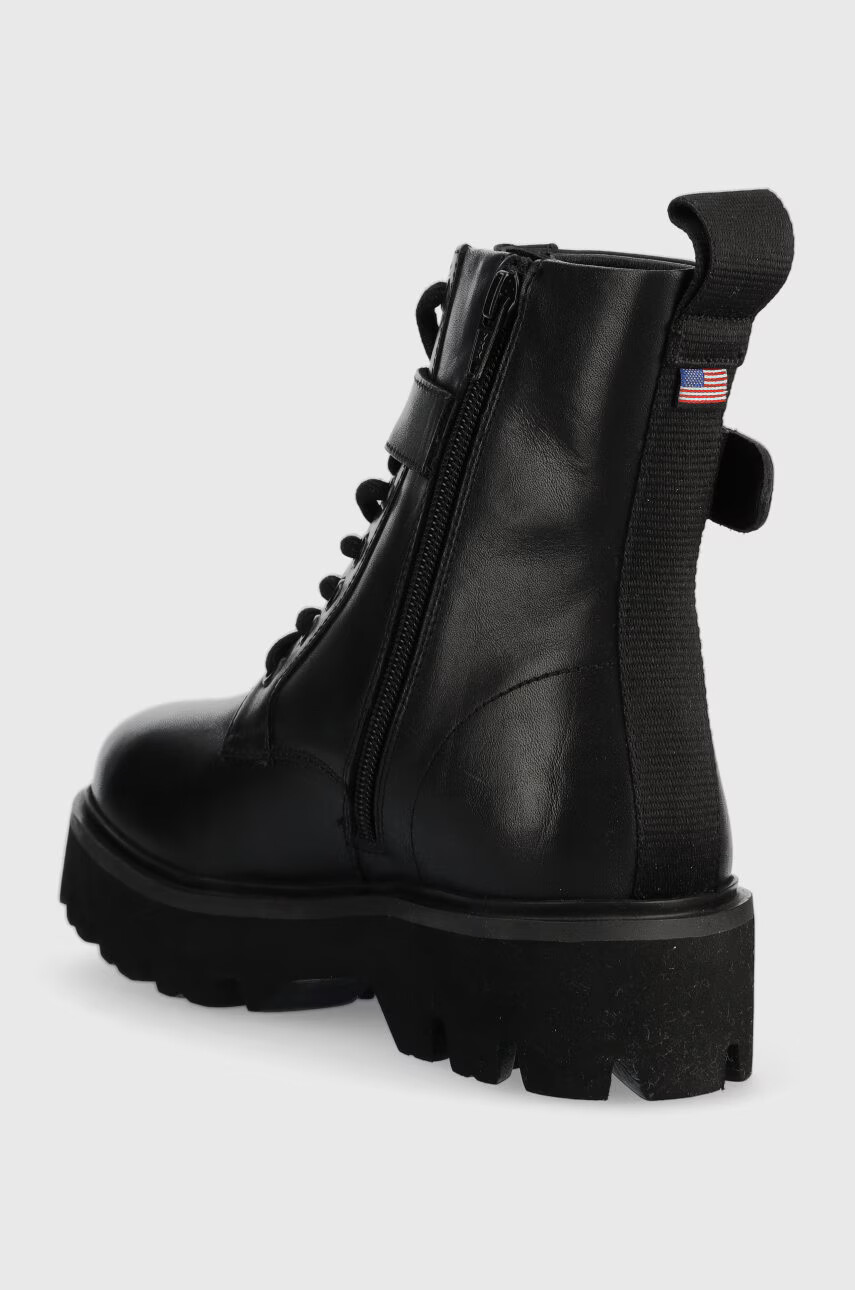 Blauer Кожени кубинки Elsie в черно с платформа - Pepit.bg