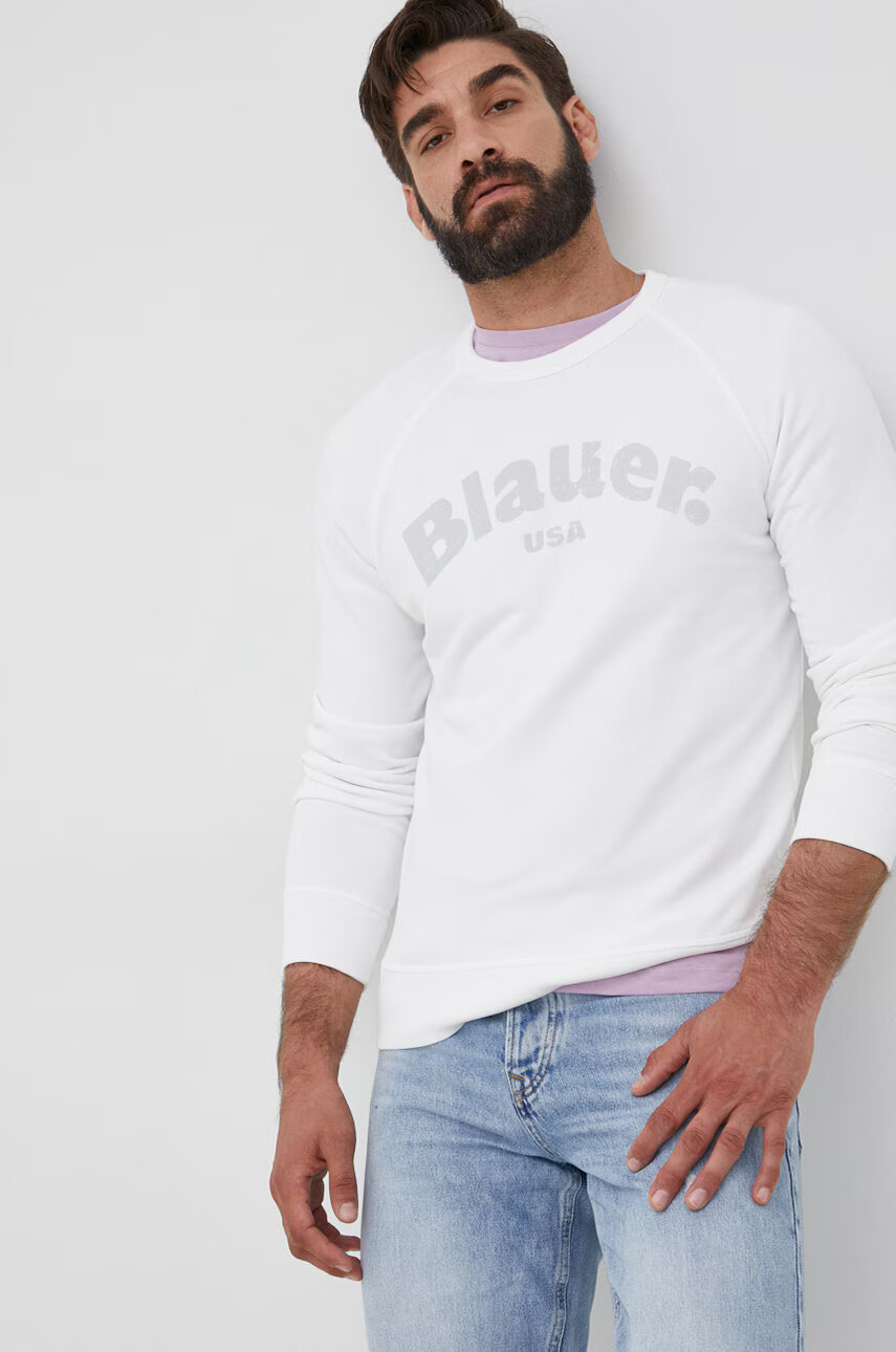 Blauer Памучен суичър в бяло с принт - Pepit.bg
