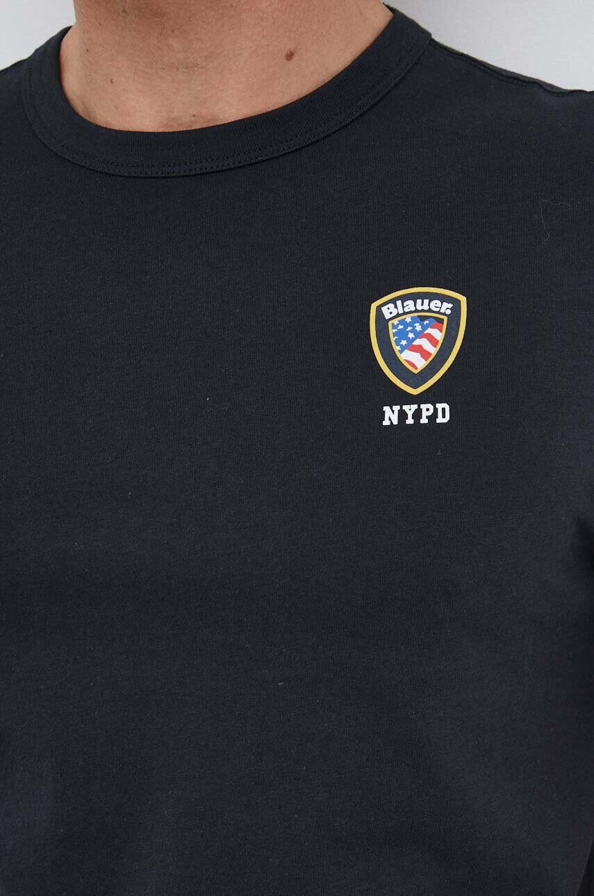 Blauer Памучна тениска в черно с принт - Pepit.bg