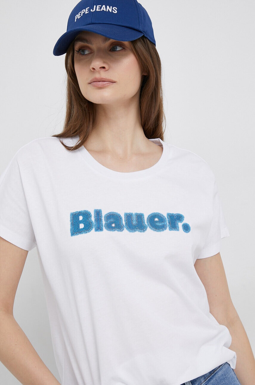 Blauer Памучна тениска в бяло - Pepit.bg