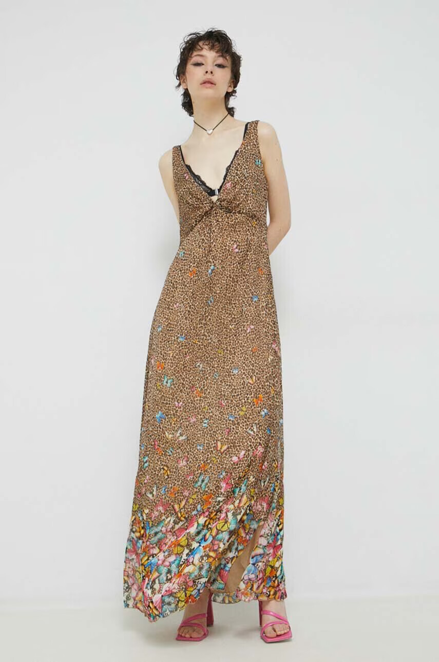 Blugirl Blumarine Копринена рокля дълъг модел със стандартна кройка - Pepit.bg