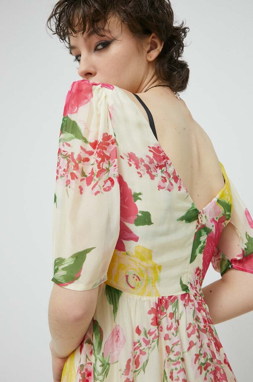 Blugirl Blumarine Копринена рокля къс модел разкроен модел - Pepit.bg