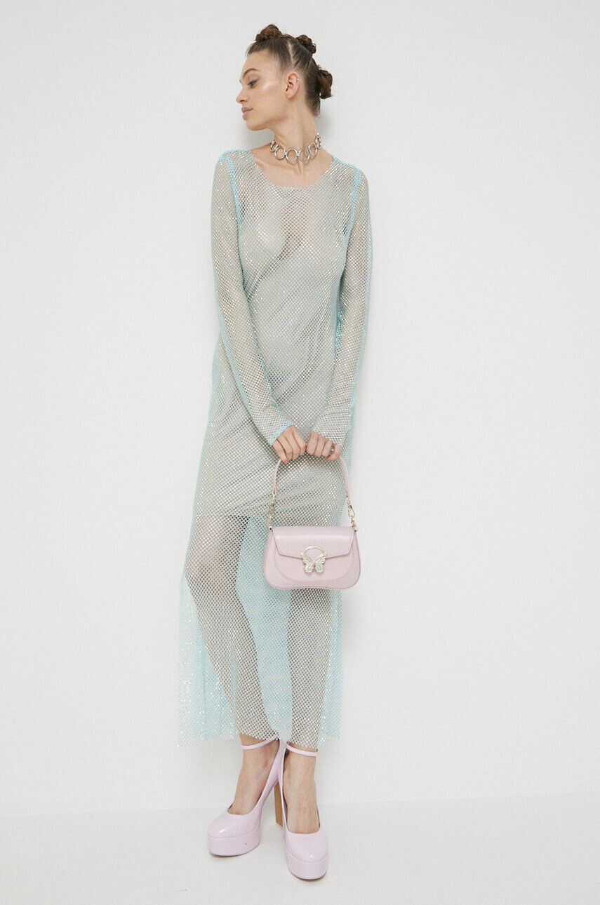 Blugirl Blumarine Рокля в синьо дълъг модел със стандартна кройка - Pepit.bg